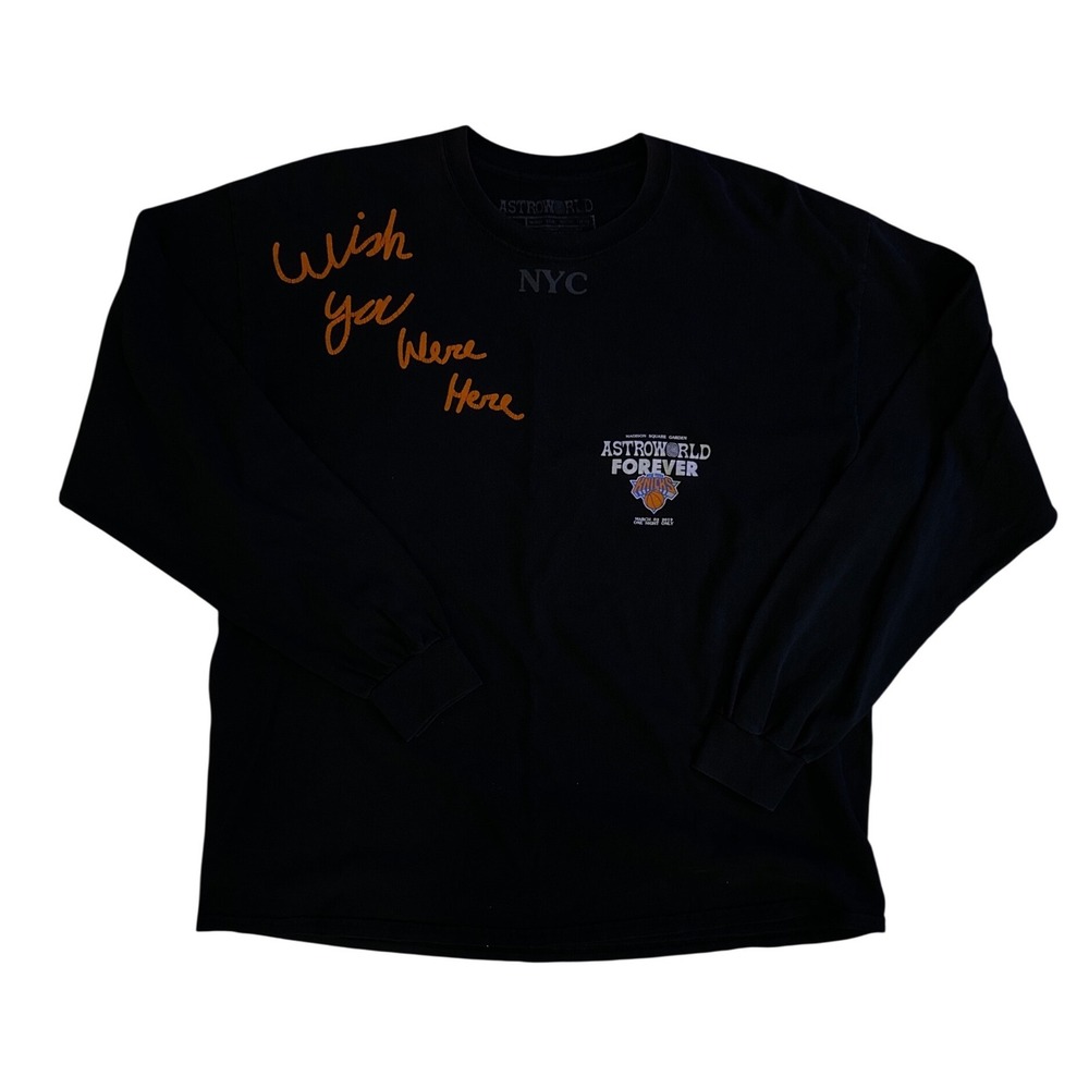 Travis Scott Astroworld NYC Madison Square Garden Knicks Long Sleeve Shirt XL
